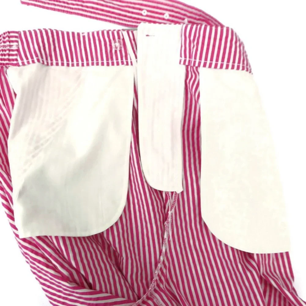 Vintage Style Shorts Red White Candy Stripe High Waist Pockets Wide Leg Pleats